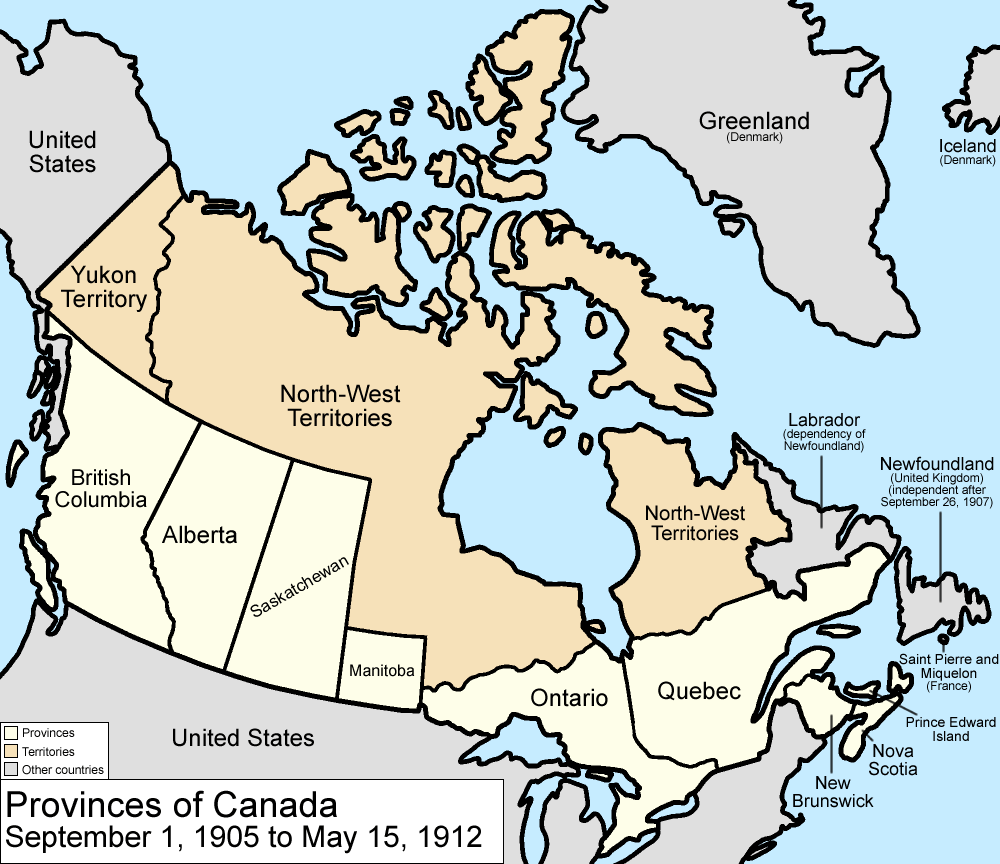 خريطة كندا وامريكا