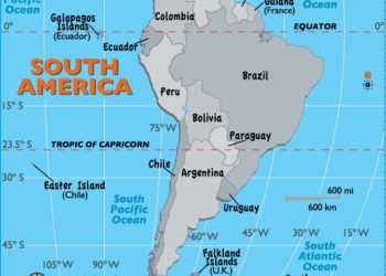 خريطة أمريكا الجنوبية 