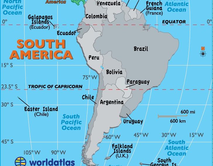 خريطة أمريكا الجنوبية