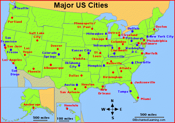 مدن أمريكا الرئيسية