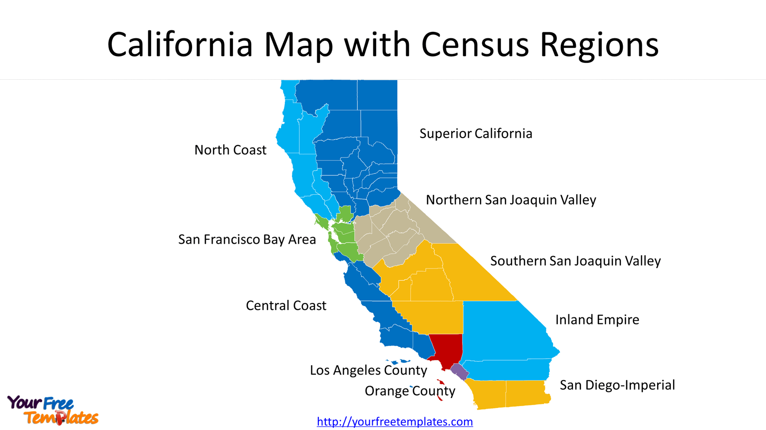 خريطة كاليفورنيا ومدنها