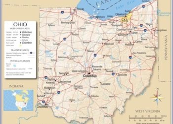 خريطة ولاية أوهايو الأمريكية