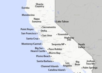 خريطة كاليفورنيا ومدنها