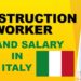 راتب عامل البناء في إيطاليا