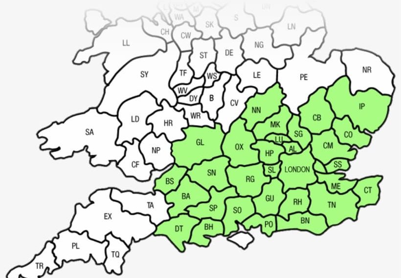 الرمز البريدي للمملكة المنحدة