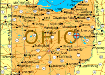 خريطة ولاية أوهايو 