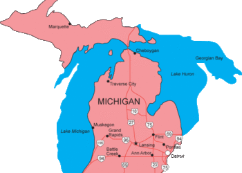 خريطة ولاية ميشيغان